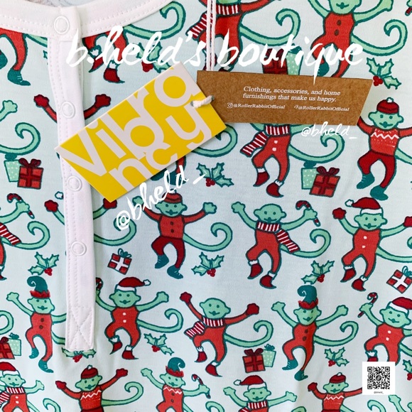 Roller Rabbit Monkey Mas Pajamas in Mint Green Size Small (S) Brand New NWT - Picture 5 of 17